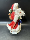 Vintage Santa Claus Victorian With Toys And Lamp 8” Tall