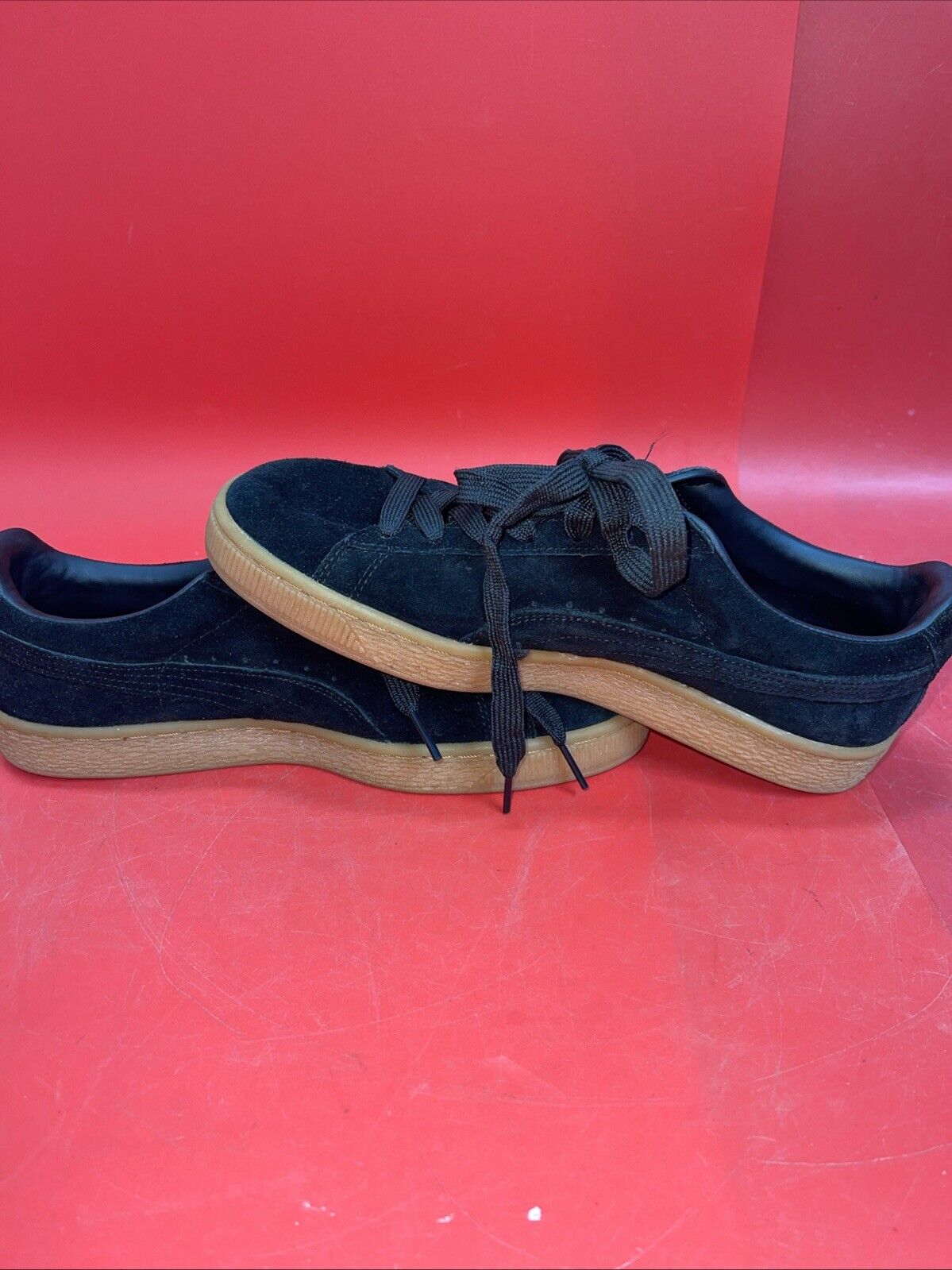Puma Shoes Mens 7 Suede Winter Gum Black-Team Gold   360987 01