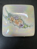 Vintage  Ceramic Flower Design Jewelry Trinket Box/Made in Taiwan, Lot Of 2