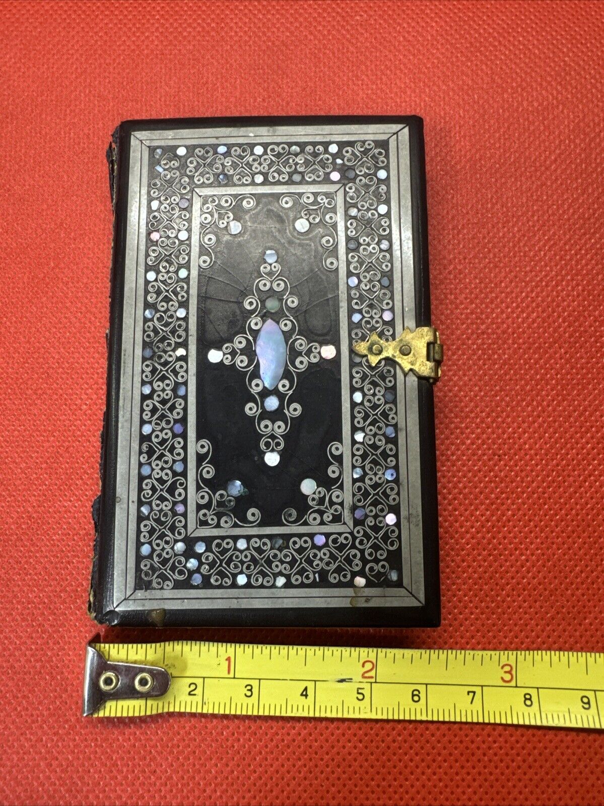 Antique Visiting Card Case with Inlay and Gilt Trim