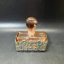 Vintage Art Nouveau Pink with Silver Lattice Ornate Perfume Bottle