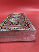 Handmade Flower Embossed Jewelry Box with Mirror Scratch Resistant Interior