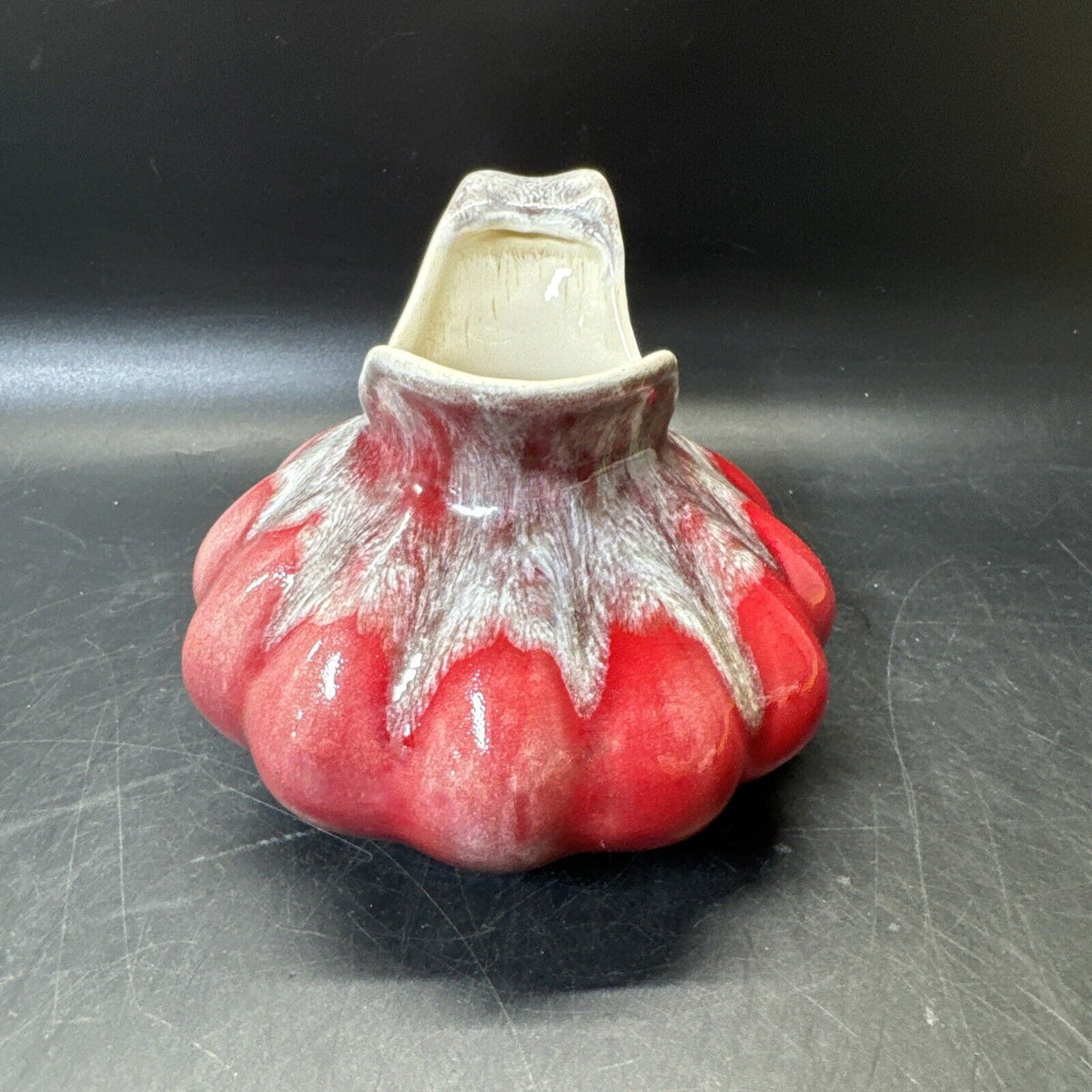 Vintage SMALL Red & Gray PITCHER VASE RF