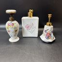 Vintage Perfume Atomizer Bottles Floral Design/ Lot Of 3