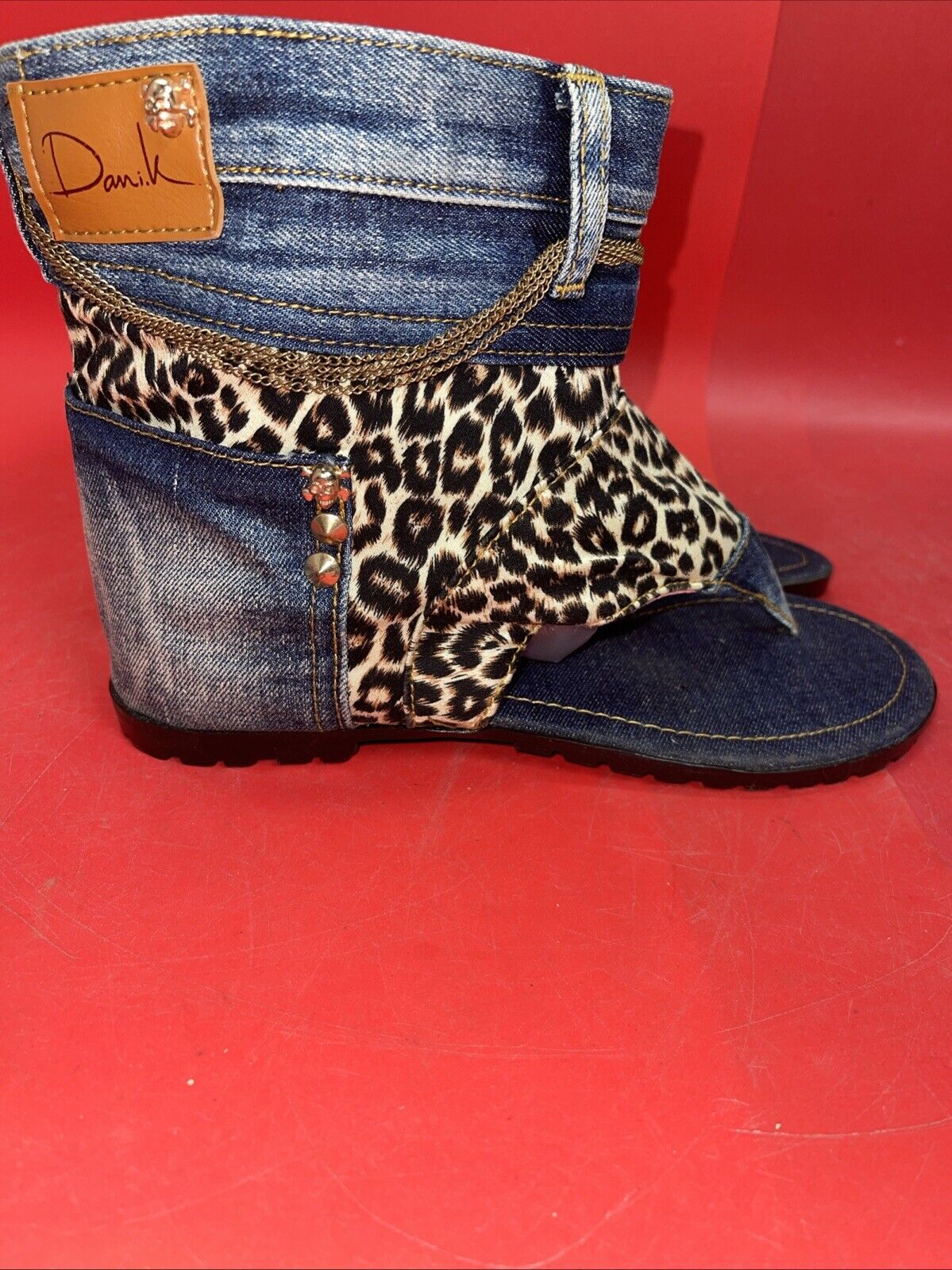 Dani.K Denim Sandals Women’s Size 10 Jeans Hawk Tuah Boots Summer Trendy