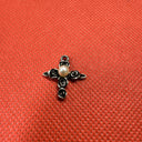 Vintage Rose Cross 925 Sterling Silver Christian Pendant