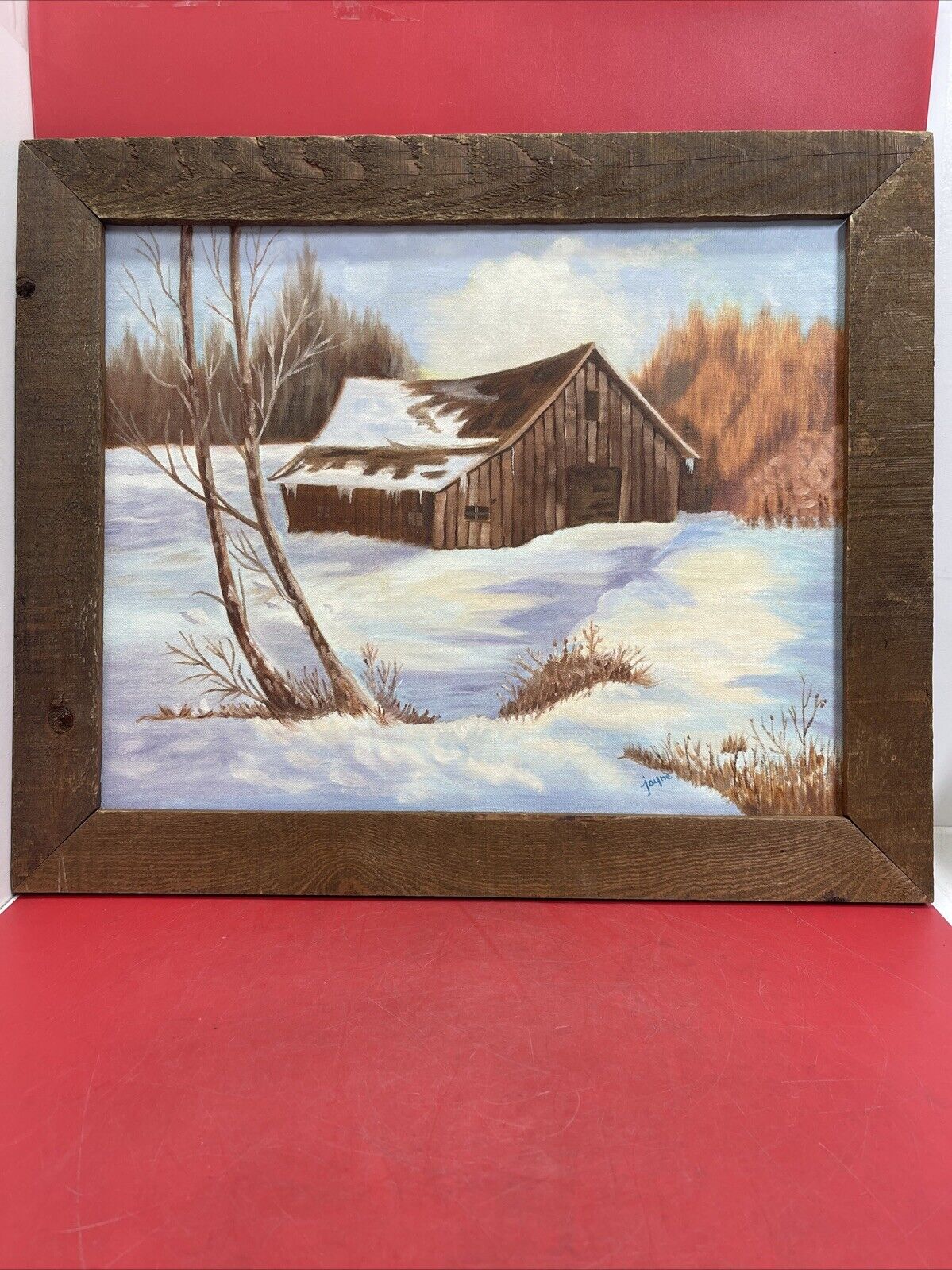 Vintage  Oil On Canvas Signed By Jayne Cowles