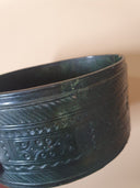Vintage Leather Over Wood Oval Box 5.25"×3.5"