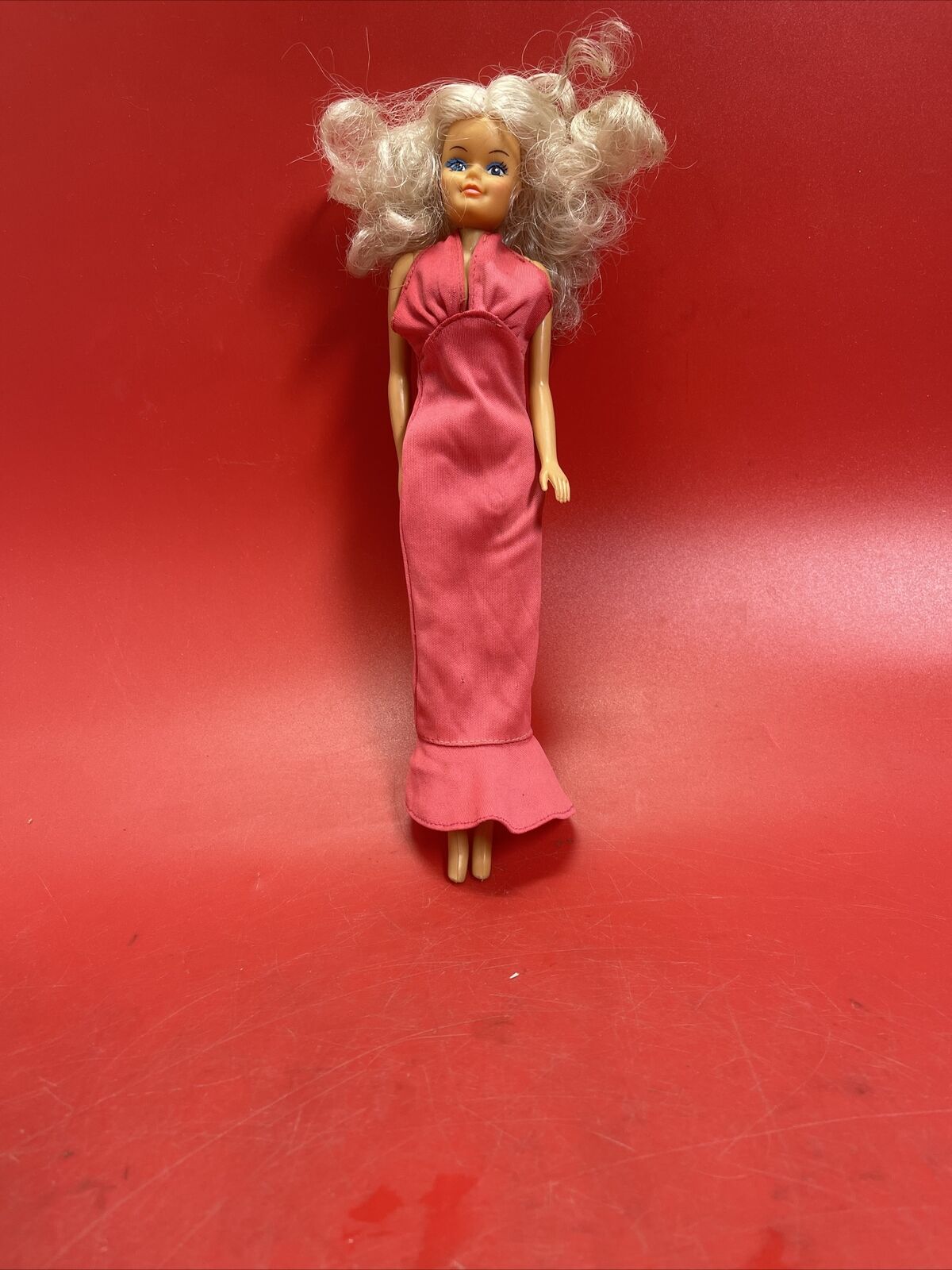 Vintage Mega 1976 Cher Original Pink Halter Doll Dress Fashion Outfit