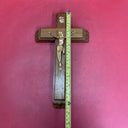 Vintage Catholic Cross Crucifix Sick Call Set with Candles & Holy Water Bottle 