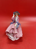 Royal Doulton Bone China Top o' the Hill Figurine Pink Dress HN1849 7.25"