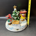 Yankee Candle Ceramic Light up Christmas Snowmen Candle Holder/ Works