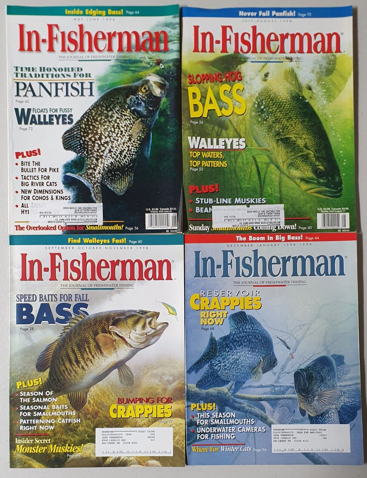 In-Fisherman Magazines Lot of 10 #1-7; #1-3 (Feb 1998 - Apr 1999)