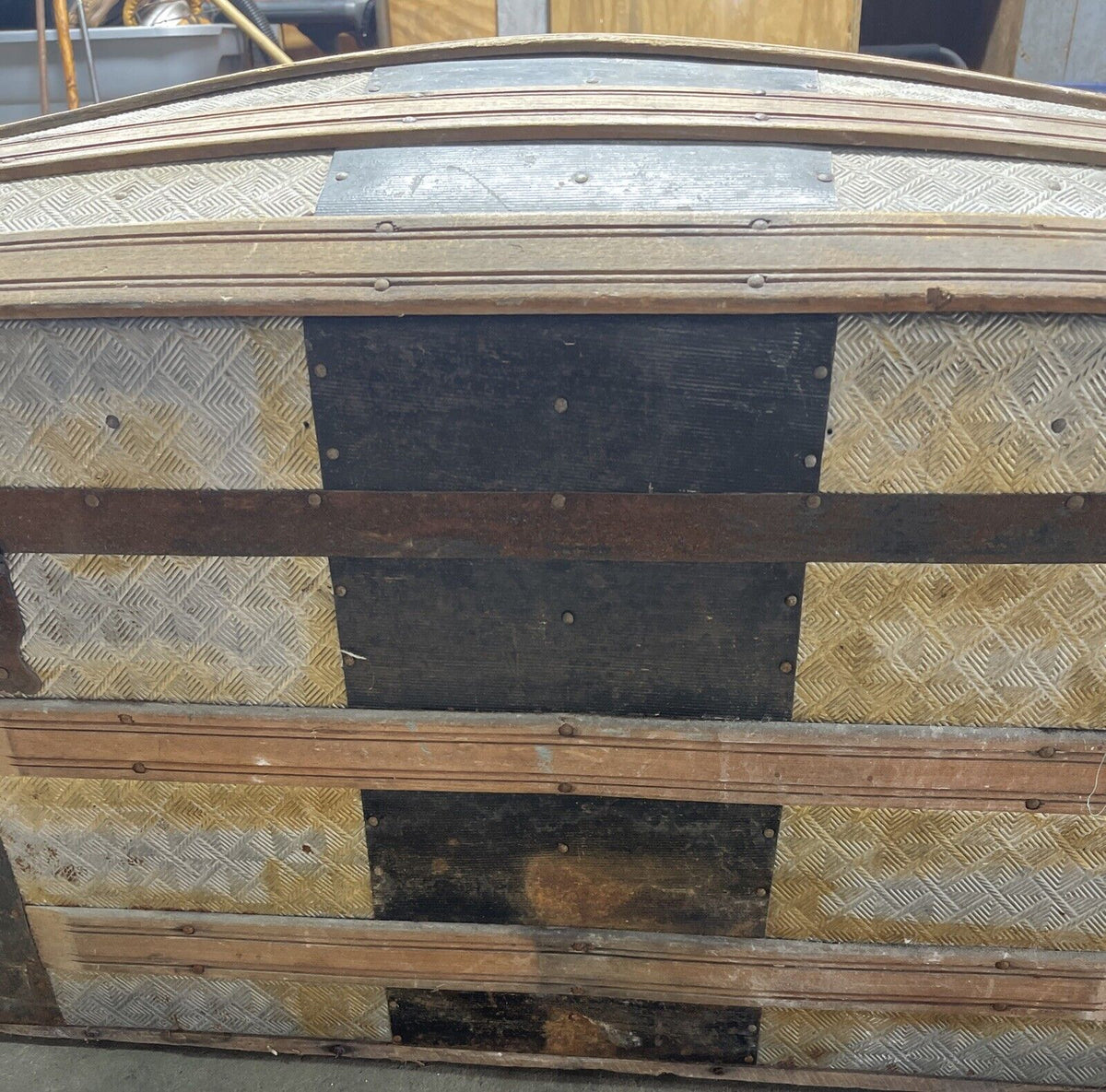 Vintage metal and wood trunk/chest