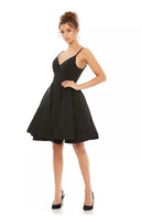 Ieena for Mac Duggal V-Neck Bodycon Flare Dress Black 14