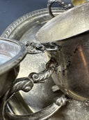 Tea Set Godinger Silver Art Individual Tea Pot/Creamer/ Sugar Bowl/Tray