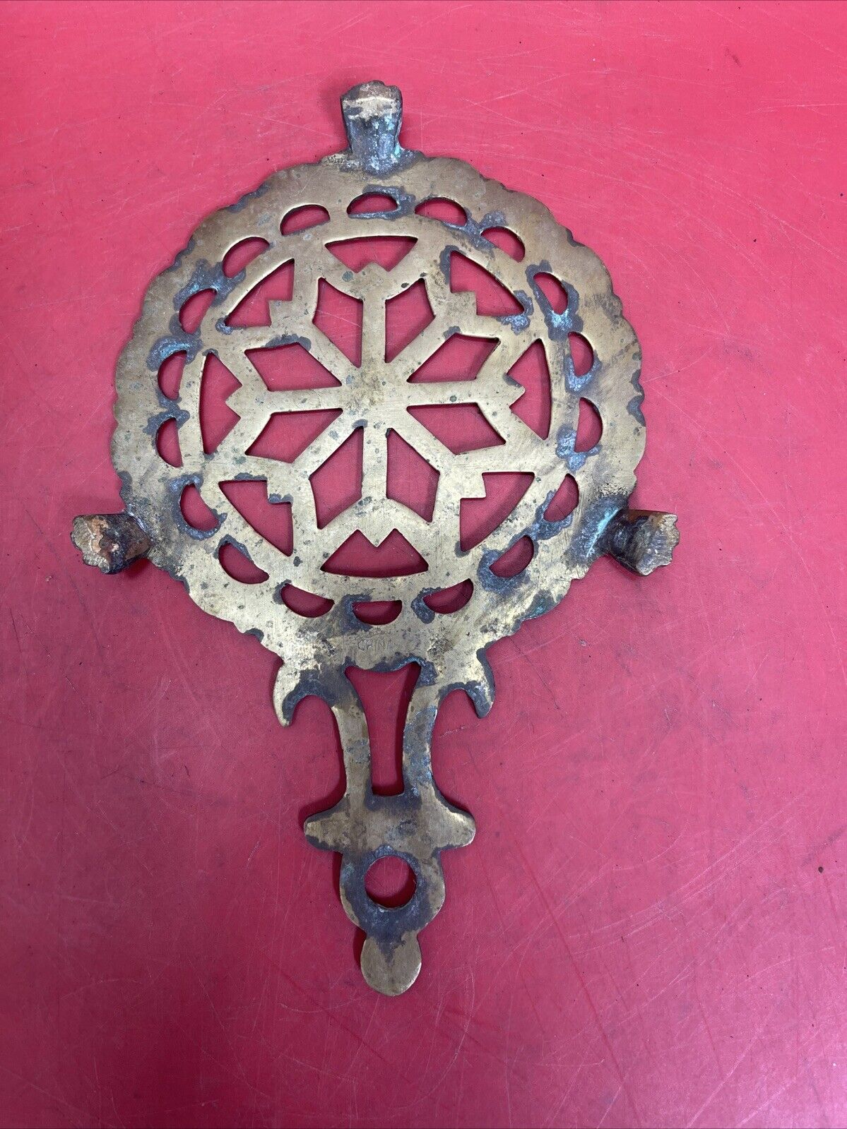 Vintage Brass Trivet with Pattern Lot 3 #8