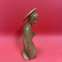 Vintage Madonna Figurine Wood Carved Saint Mary 9 Inch Religious Figure Art