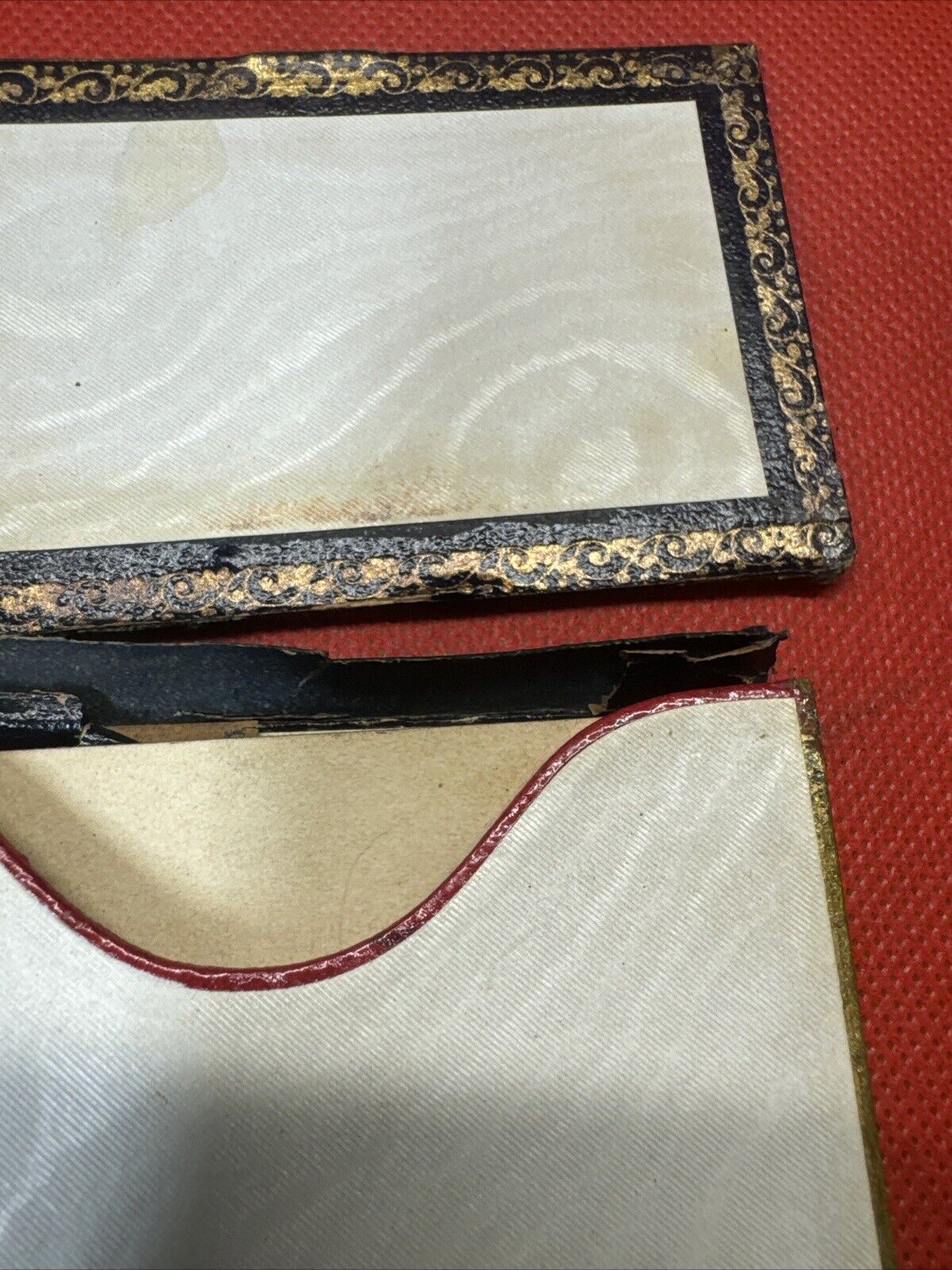 Antique Visiting Card Case with Inlay and Gilt Trim