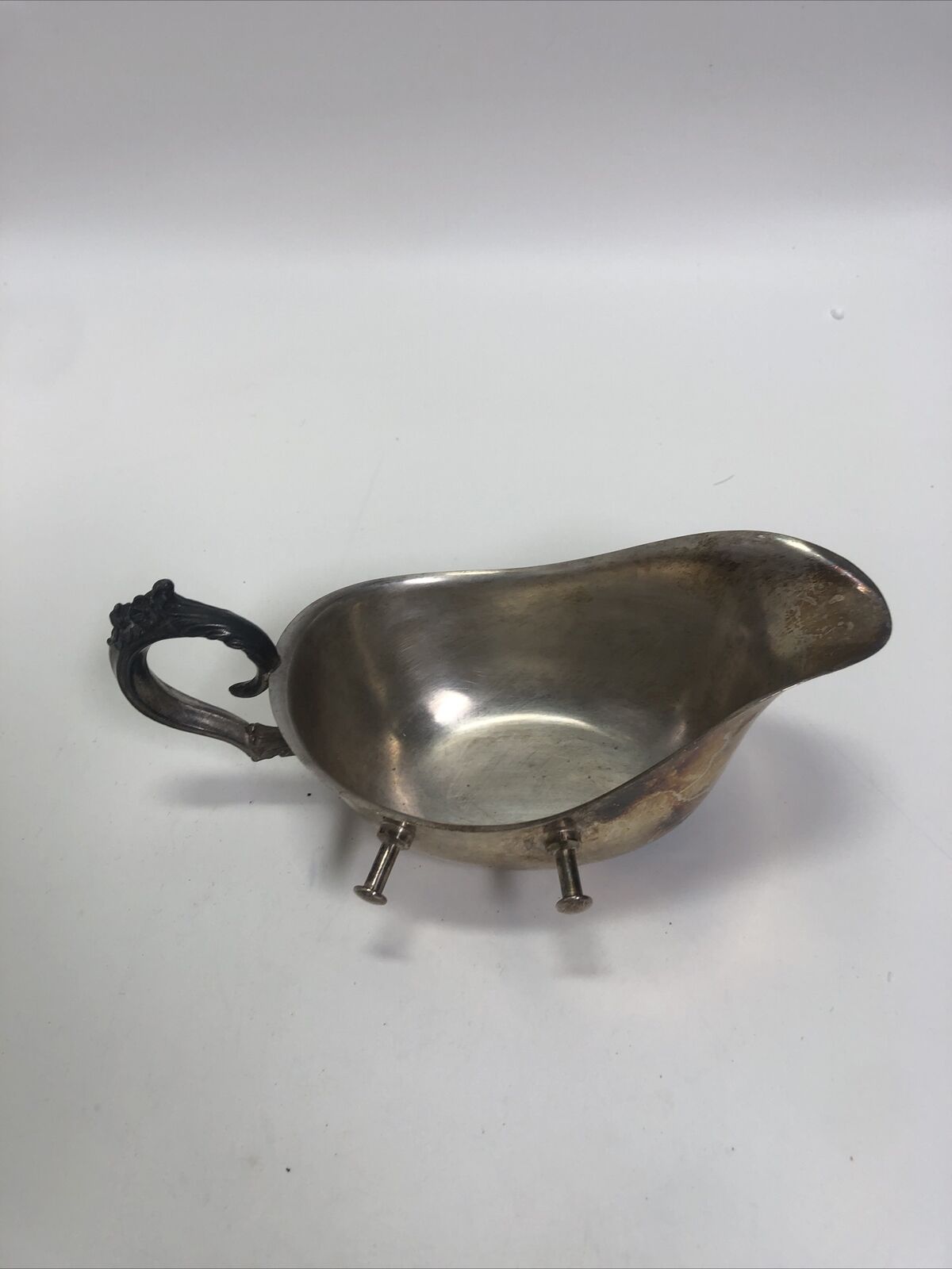 Vintage Victorian plated Silver Gravy Boat  With Details