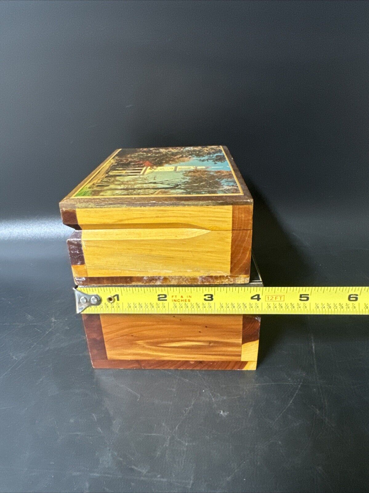 Vintage Wooden Trinket Jewelry Box/ Lot Of 2