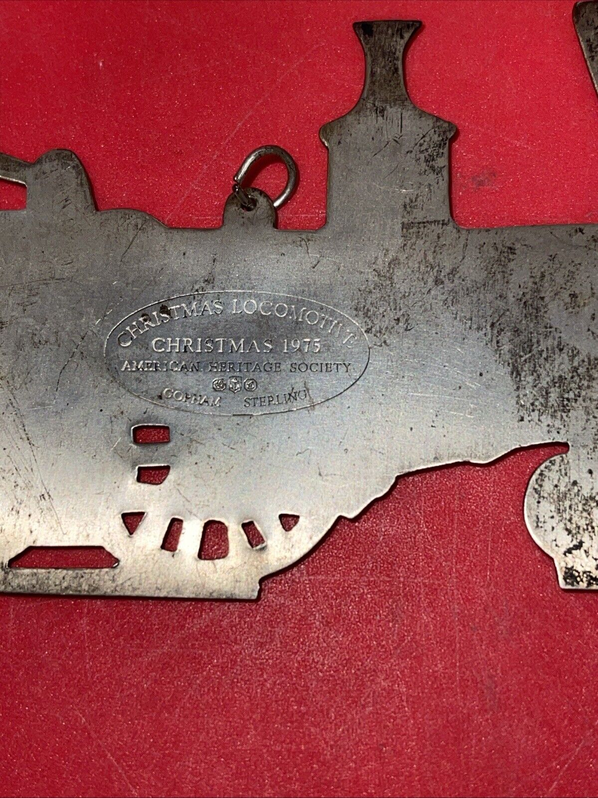 Gorham Sterling Silver American Heritage 1975 Christmas Locomotive  Ornament