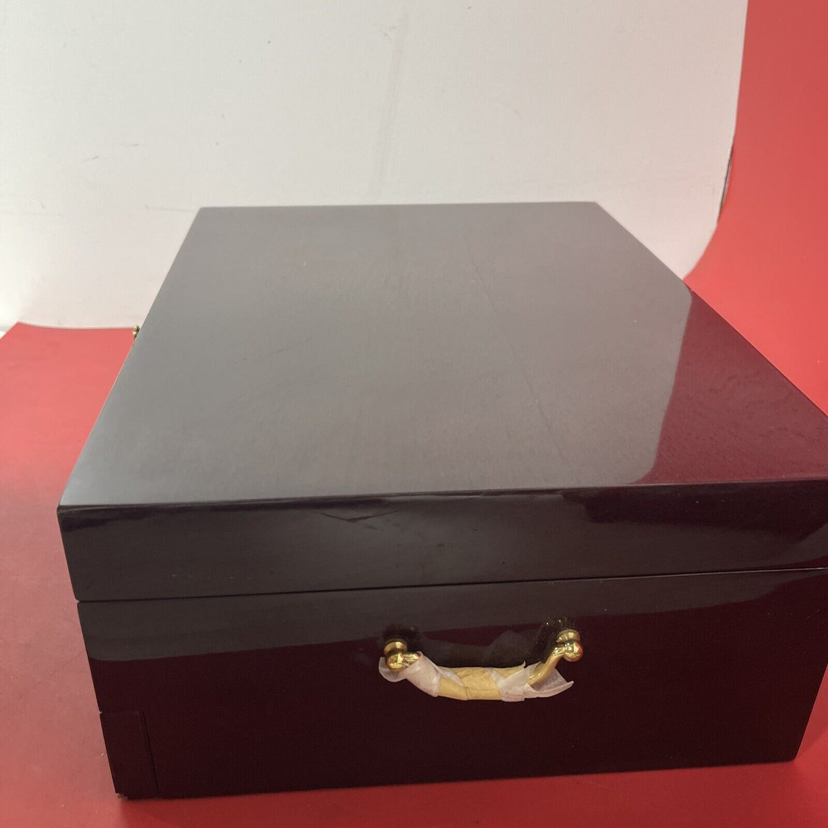 Silverware Flatware Storage Box Chest Wooden High Gloss Lacquer w/Drawer 