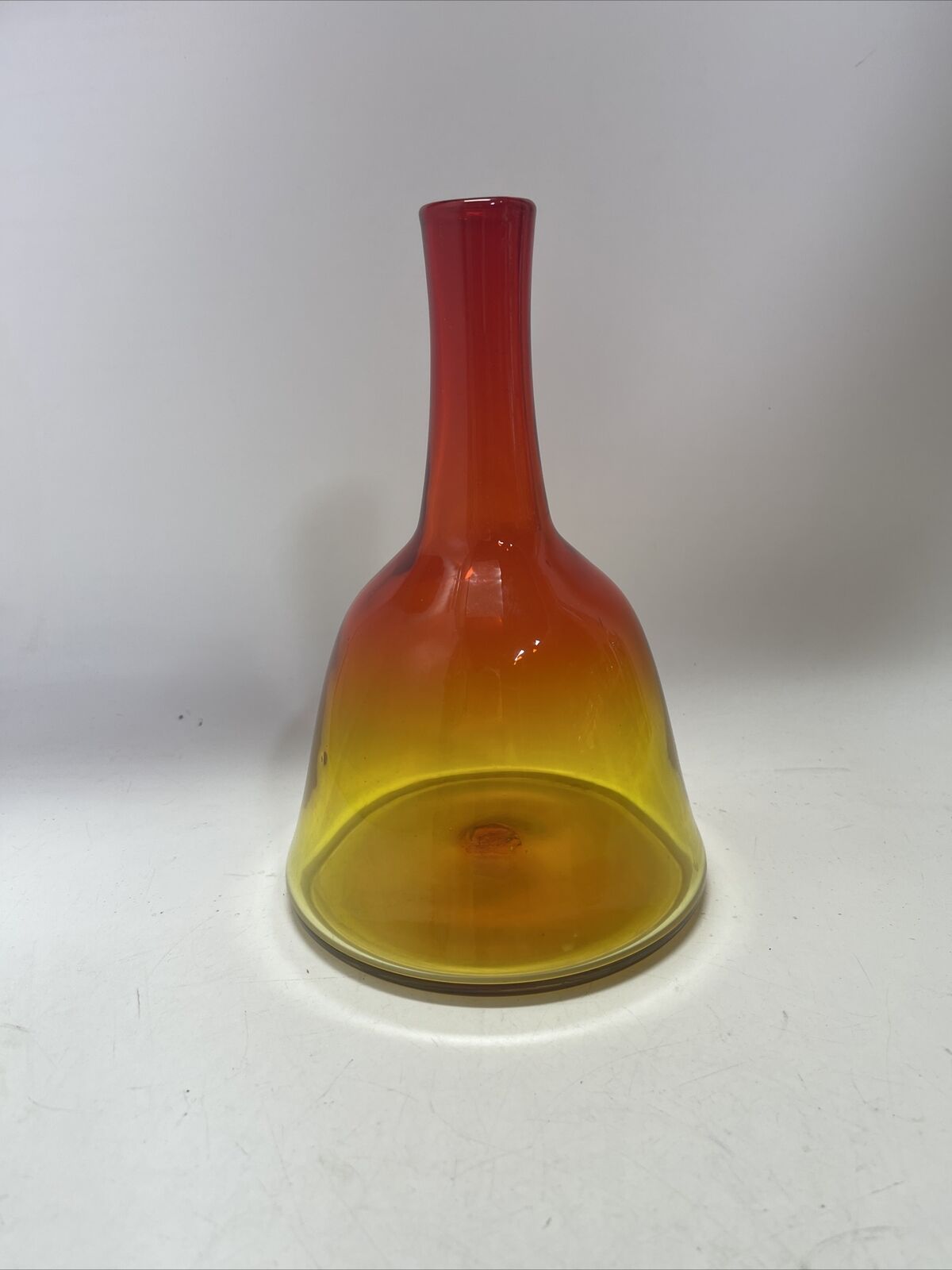 Blenko Decanter 6122S Tangerine 9”1960s Vintage. No Stopper.