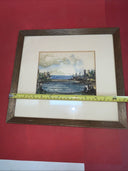 Painting By Gordon Chase Rocks & Sea  1967  OG Watercolor 6”x7”
