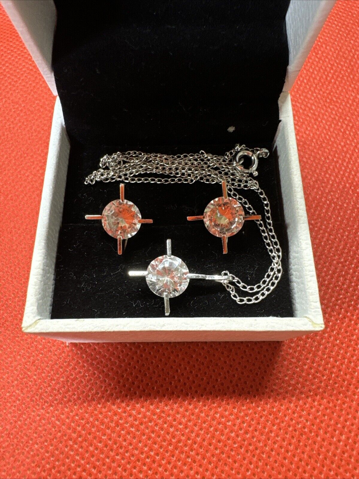 Vintage Marvel Sterling Silver Earrings and Pendant Set