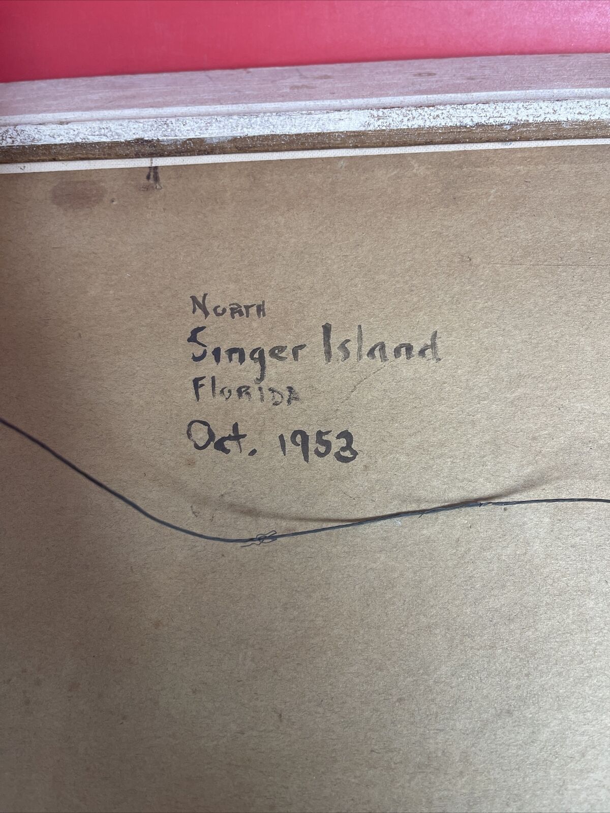 STEVENS ORIGINAL OIL ON CANVAS  PAINTING North Singer Islaad Florida 1953