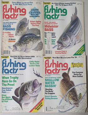 Fishing Facts Magazines Lot of 7 (Jan-Apr, June, Aug, Nov 1991)