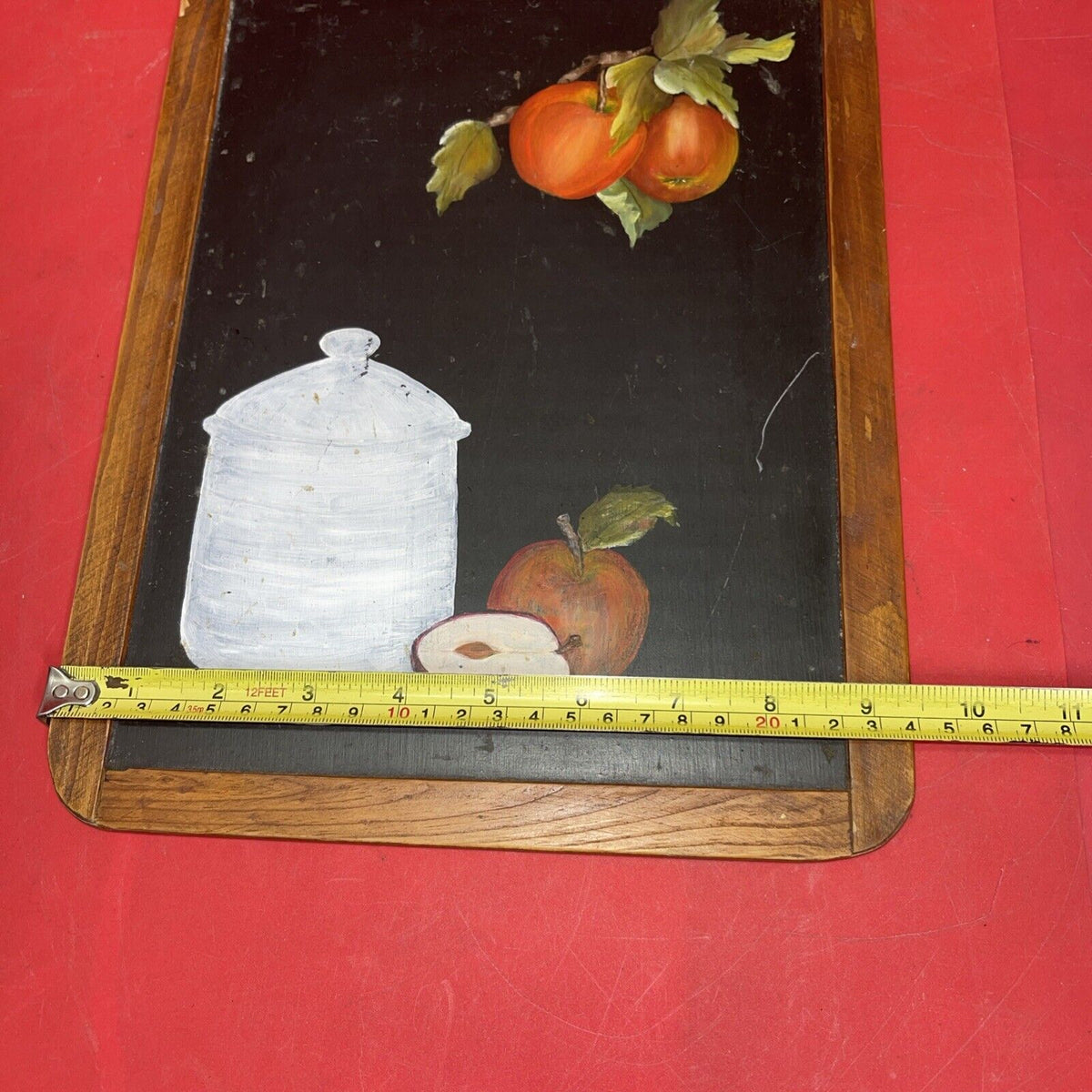 Vintage Framed Handpainted SLATE ART - Apple 🍎