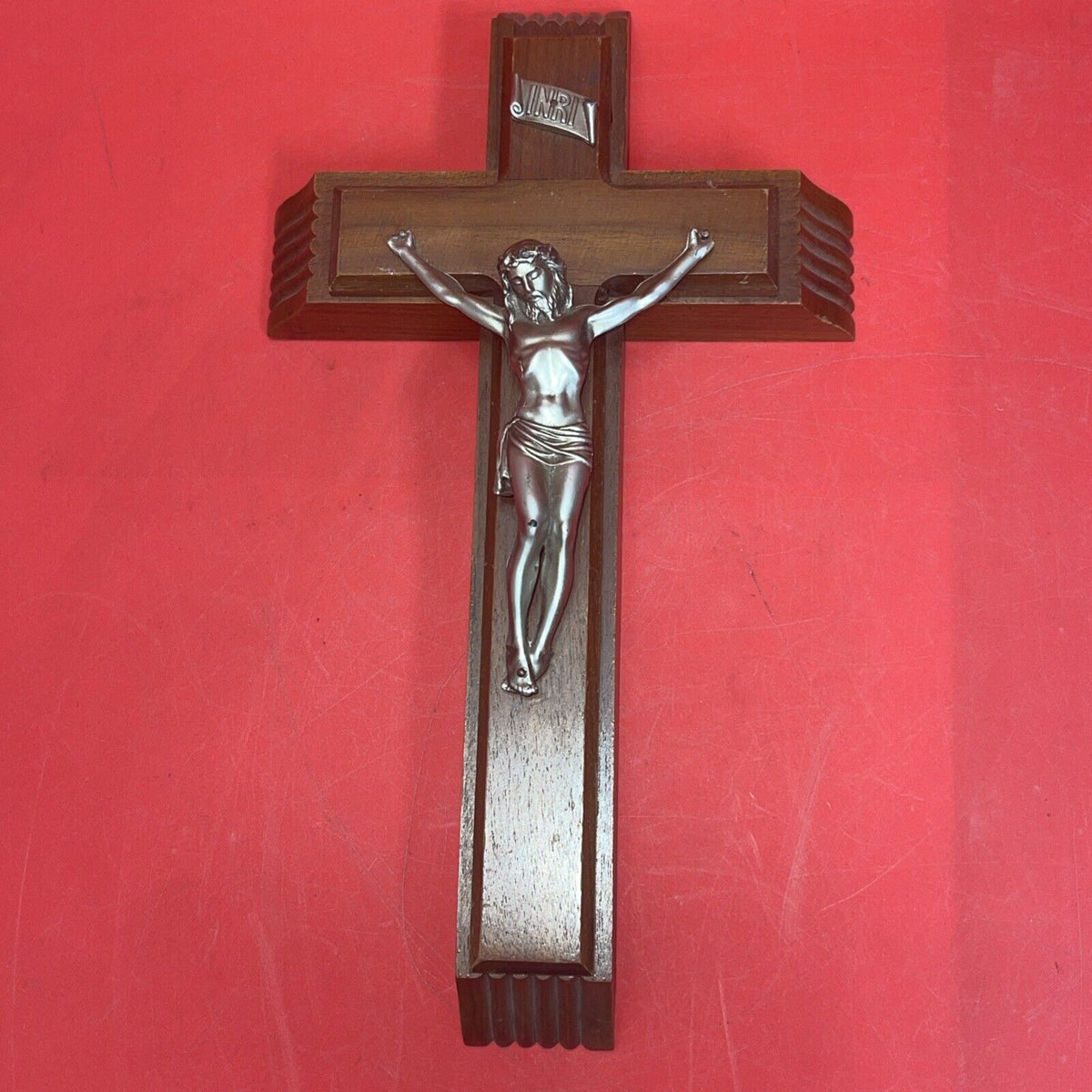 Vintage Wooden Christian Crosses Last Rites, Old Wooden Tin Jesus Lot 4 (Damage)