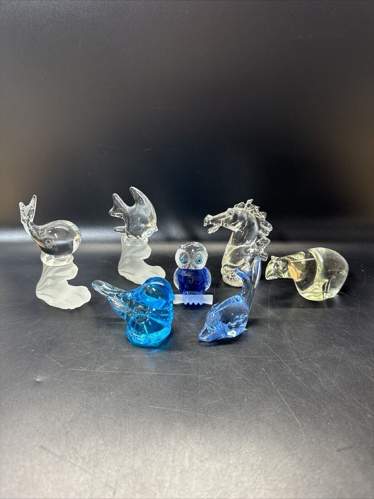 Vintage Controlled Bubble Glass Figures/ Set Of 7