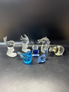 Vintage Controlled Bubble Glass Figures/ Set Of 7