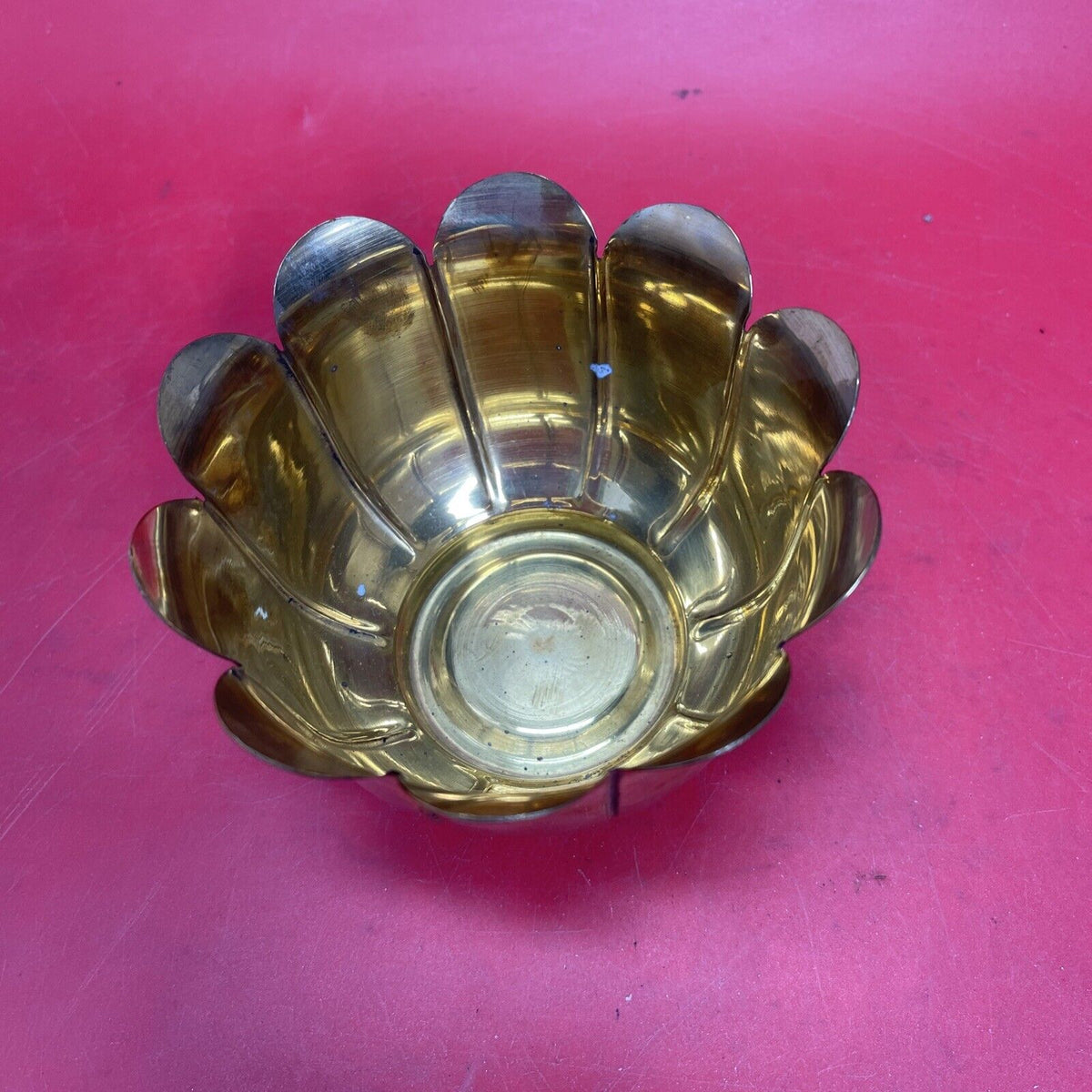 Vintage Solid Brass Round Planters Set 3pc Different Designs