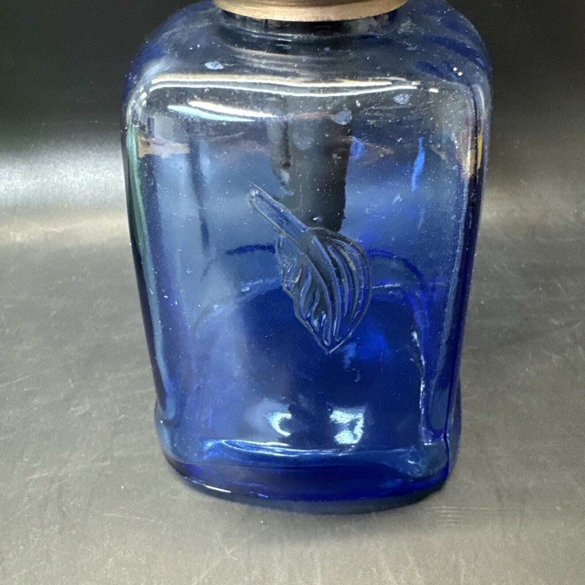 Vintage Blue And Green Glass Perfume Bottle/ Lot Of 2