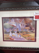 Painting,,Nature,house,ladies with children’s ‘’ Vintage photo frame 16x14