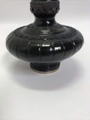Thai Pottery Carved Bottle with Elephant Finial, Antique