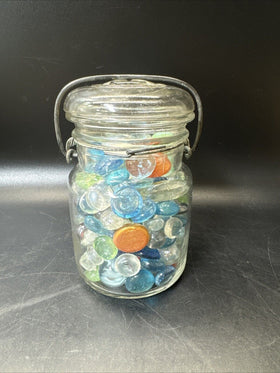 Vintage Collectible Marbles Balls in Jar Decor #1
