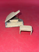 Rare - 1930's Tootsie Toy Metal Dollhouse Furniture - Yellow Grand Piano