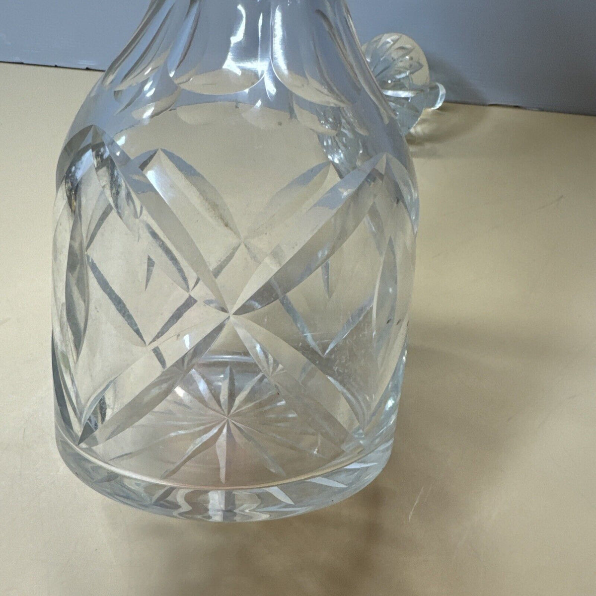Vintage Clear Crystal Liquor Decanter 10.5” Tall