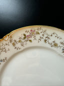 CH Field Haviland Limoges Round Plate Flowers Gold Trim
