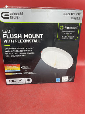 Flexinstall LED 10 in. White Cut Out Detail Flush Mount Recessed Light