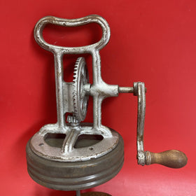 Vintage large hand crank wood handle & paddle butter churn no glass bottle