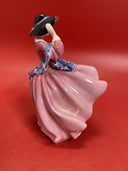 Royal Doulton Bone China Top o' the Hill Figurine Pink Dress HN1849 7.25"