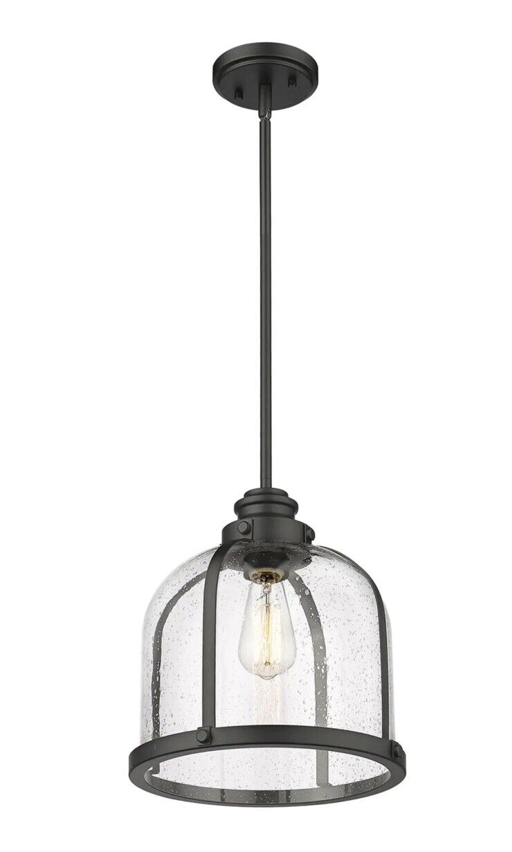 Z-Lite 337P12 Burren 12"W Pendant - Black