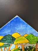 Triptych Acrylic Painting on Wood Abuelo Guarayo
