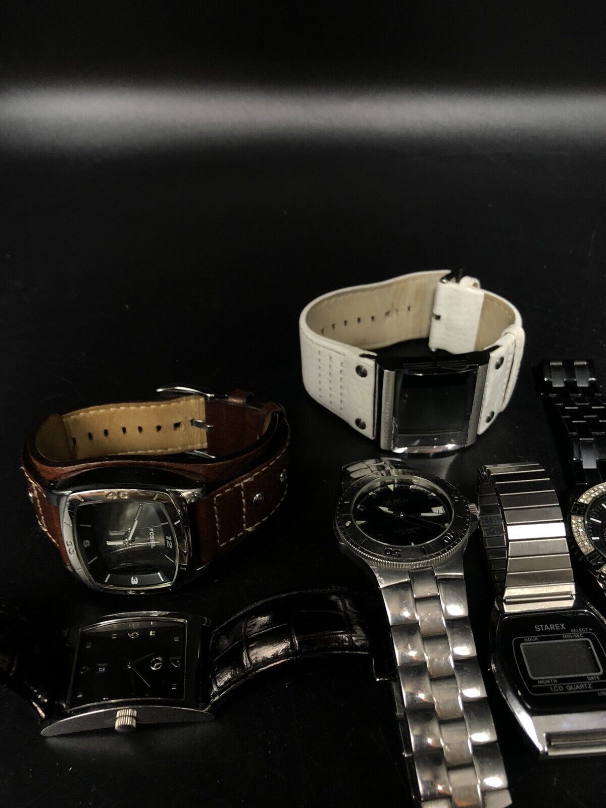 Lot of 9 Watches - Fossil, Seiko, Mercedes Benz… For PARTS
